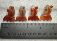 Carved Carnelian Agate Goldfish Pendant