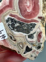 Rhodochrosite Slab #9 – Pink Banded Bullseye Orb – Polished Collector Specimen