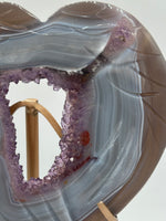 Amethyst Agate Heart Wings Carving with Stand #2