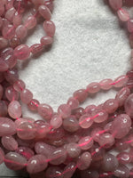 Purple Rose Quartz Freeform Bead Strand