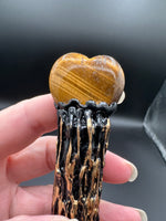 Tiger Eye & Amethyst Decorative Crystal Broom with Owl