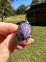 Natural Charoite Ring #20