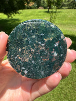 Moss Agate Polished Round Slice #40
