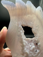 Druzy Agate Geode Indigenous-Inspired Profile Headdress Carving #3