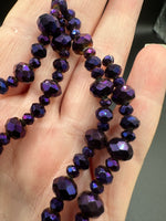 Velvet Amethyst Graduated Faceted Glass Bead Strands for Jewelry Making