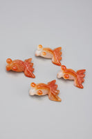 Carved Carnelian Agate Goldfish Pendant
