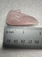 Rose Quartz Raven Skull Carving