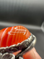 Vintage Style Carnelian Stainless Steel Adjustable Ring #6