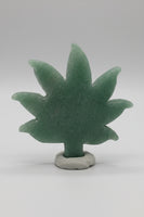 Green Aventurine Cannabis Leaf Carving #4