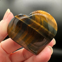 Natural Blue Tiger Eye (Hawk's Eye) Polished Crystal Heart