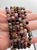 Watermelon Tourmaline 6mm Stretch Bracelet 7.5"