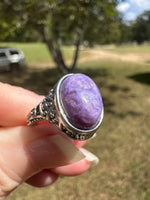 Natural Charoite Ring #17