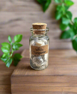 White Turquoise Chips In Bottle