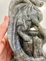 Labradorite Dragon Castle Carving