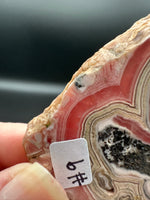 Rhodochrosite Slab #9 – Pink Banded Bullseye Orb – Polished Collector Specimen