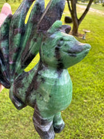 Ruby in Zoisite Nine-Tailed Fox Carving #2