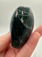 Moss Agate Carved Heart #5