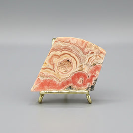 Natural Rhodochrosite Slab #8 – Pink Banded Orb & Druzy Crystal Mineral Specimen
