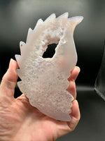 Druzy Agate Geode Indigenous-Inspired Profile Headdress Carving #3