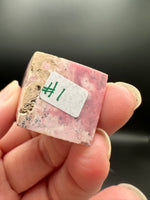 Rhodochrosite Four-Sided Tower #1 – Rose Pink and Cream Polished Crystal Point