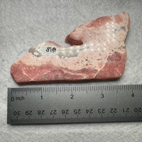 Natural Rhodochrosite Slab #18 – Pink Banded Mineral Specimen with Gray Matrix