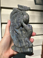 Labradorite Dragon Castle Carving