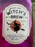 Witch's Brew Whimsical Glass Bottle