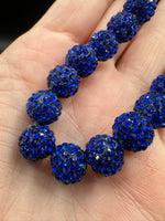 Royal Blue Rhinestone Pave Bead Strand – Graduated Sparkle Beads for Jewelry Making
