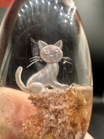 Beautiful Cat Garden Quartz Inner Scene Carving #2