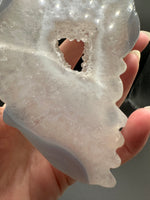 Druzy Agate Geode Indigenous-Inspired Profile Headdress Carving #6