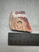 Natural Rhodochrosite Slab #8 – Pink Banded Orb & Druzy Crystal Mineral Specimen