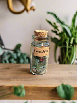 Green Agate Chips In Bottle