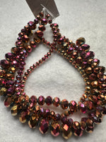 Metallic Sunset Faceted Glass Rondelle Bead Strands – Graduated Sizes