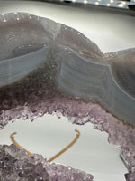 Large Amethyst Agate Heart with Stand #2