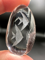 Beautiful Garden Quartz with Fish Inner Scene Carving #2
