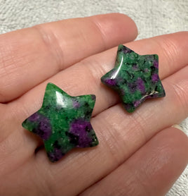 Ruby Zoisite Star Pair