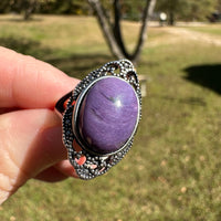 Natural Charoite Ring #41