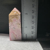 Rhodochrosite Four-Sided Tower #10 – Soft Pink, Cream & Tan Natural Matrix