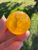 Yellow with Purple Fluorite Sphere #10