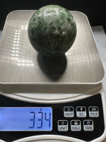 Natural Green Diopside Crystal Sphere 334g – Polished Gemstone #1
