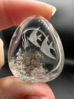 Beautiful Garden Quartz with Fish Inner Scene Carving #1