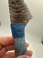 Handmade Fluorescent Ruby in Fuchsite Mica, India and Sheen Obsidian, Davis Creek, Ca. Dagger