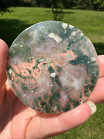 Moss Agate Polished Round Slice #32