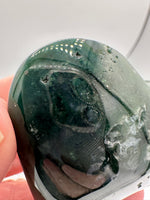 Moss Agate Carved Heart #2