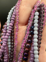 Purple Designer Mixed Glass Bead Strand Bundle – Assorted Glass Beads for Jewelry Making