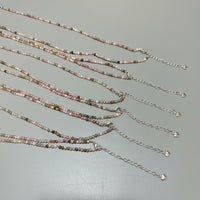Natural 3mm Faceted Rainbow Tourmaline Necklace