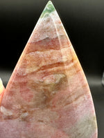 Ocean Jasper Polished Arrow Flame Freeform #5  – Pink, Coral & Green – 104g