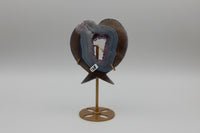Amethyst Agate Heart Wings Carving with Stand #2