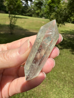 Double Terminated Prasiolite Scepter Wand #5 with Rainbow