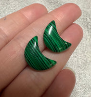 Malachite Imitation Moon Pair